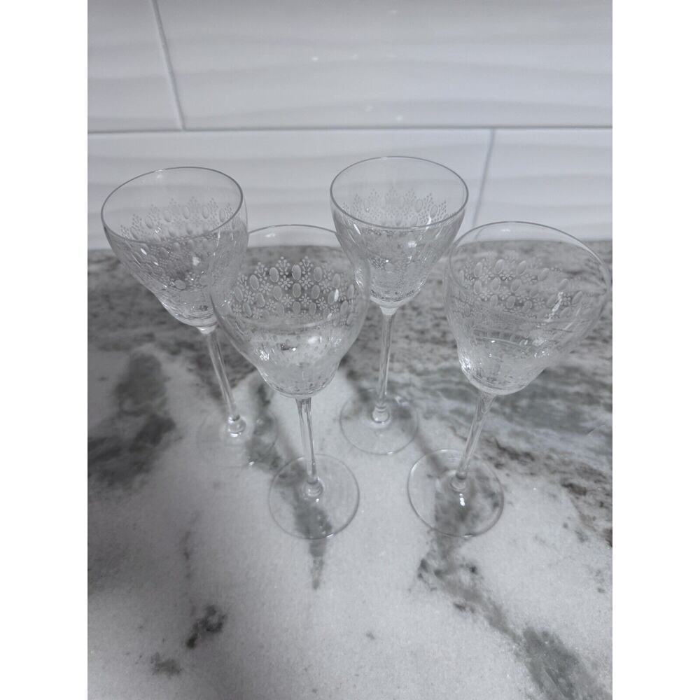 Rosenthal Motif Small Crystal Wine Glasses Set Of 4 Signed Retired.